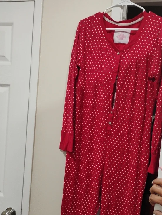 Xhilaration Red Cotton Sleepwear Romper with Pink Logo - Picture 1 of 3